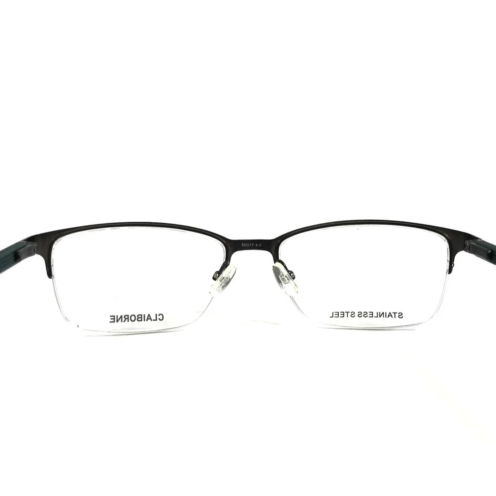 Claiborne Eyeglasses Frames CB225 0DT8 Black Green Olive Half Rim 53-17-140